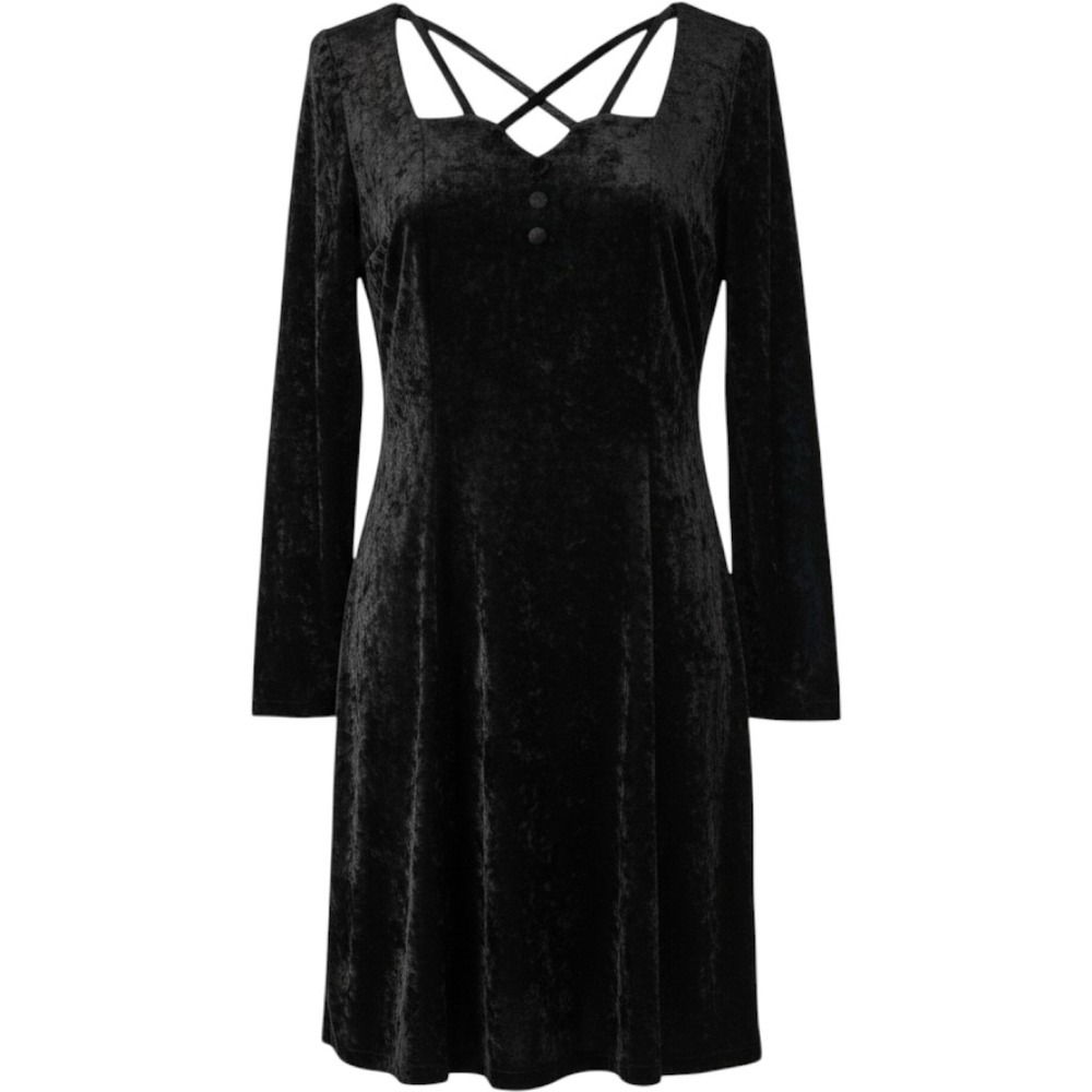 Vintage 90s Jamie Brooke Mini Dress Women Small Black Velvet Wimsigoth Witchy